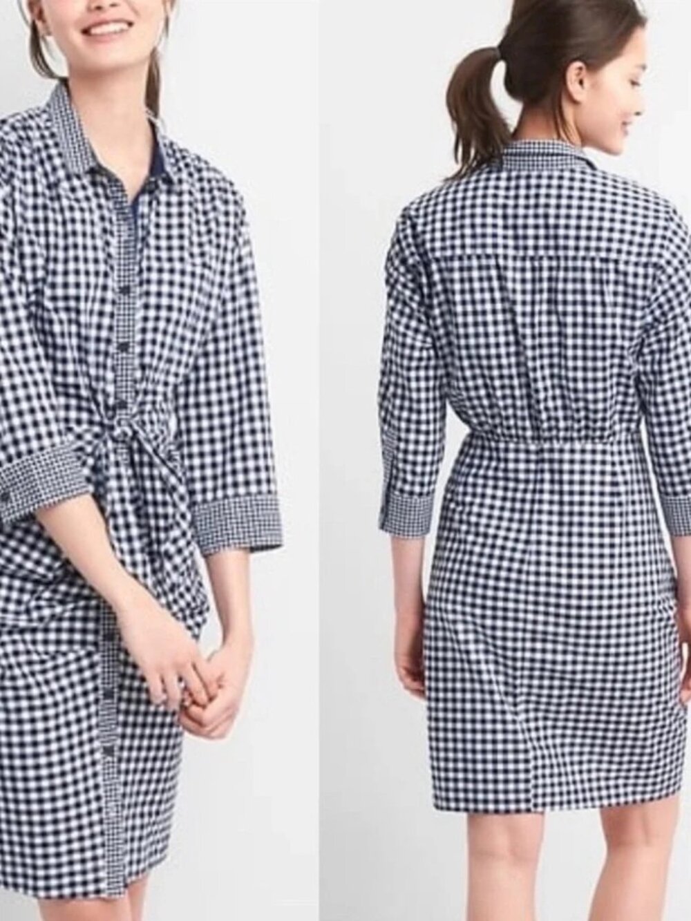GAP | Sarah Jessica Parker | Gingham Shirtdress sz M - Picture 2 of 7